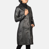 Vakos Black Leather Coat Jacket